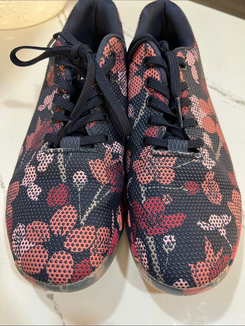NOBULL Women’s Navy Athletic Sneakers with Coral and Pink Floral Print size W11